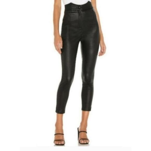 Retrofete Tally Pant in Black Faux Leather Size Large NWT